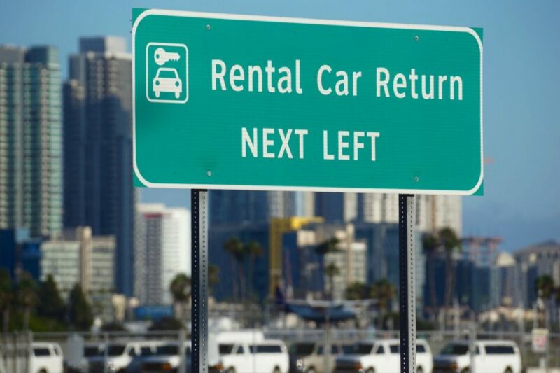 Rental Car Return sign. Atlanta Airport, rentals